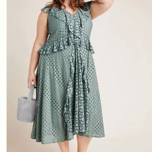 ⭐️Anthropologie Antoinette Lace Ruffled MIDI Dress⭐️